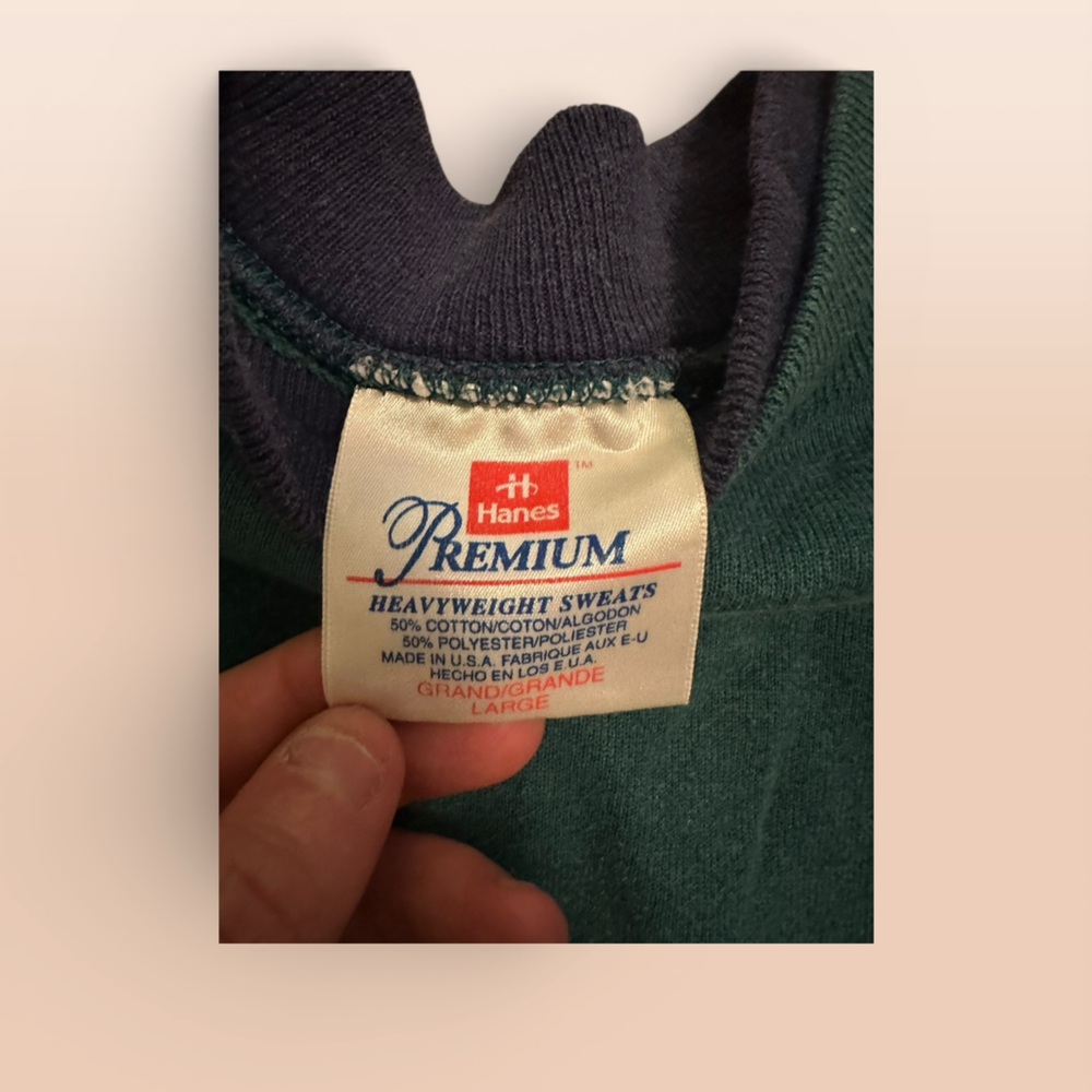 Vintage Hanes Men's Deep Green Double Heavy Weight Crewneck Sweater